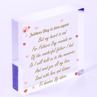 Wonderful Father Hanging Wooden Heart FATHERS DAY Memorial Sign Gifts For Him