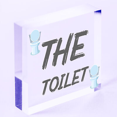 The Toilet Sign Marble Theme Hanging Bathroom Toilet Loo Sign Home Decor