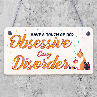 OCD Guinea Pig Cavy Lover Funny Hutch Friendship Hanging Plaque Gift Idea Sign