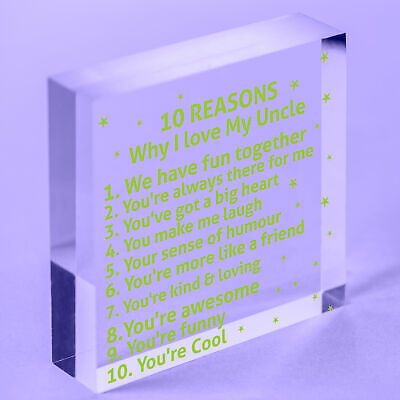 10 Reasons Why I Love My Uncle Wood Heart Sign Uncle Birthday Gifts Niece Nephew