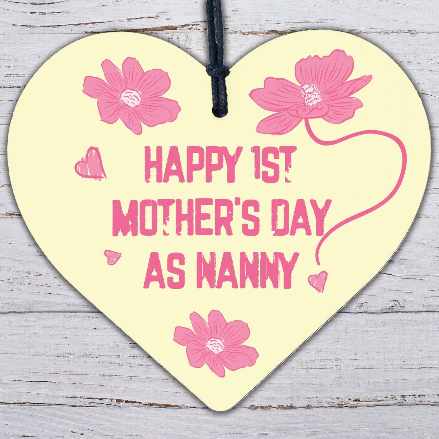 First Mothers Day Gift 1st Mothers Day Cards Wooden Heart Nanny Gift Nan Gifts