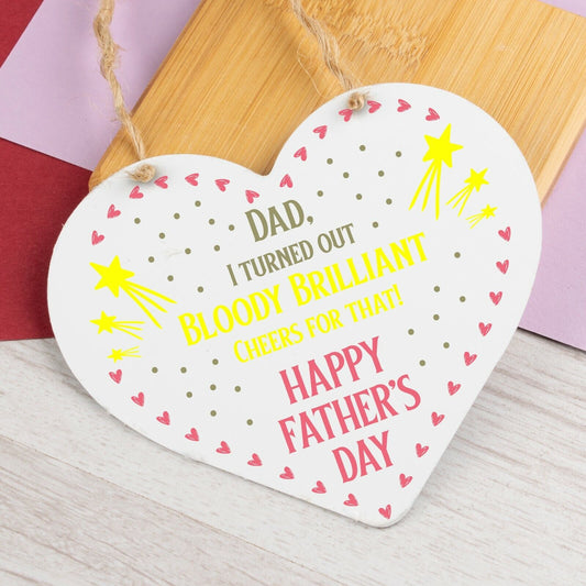 Daddy To Be Gift Wooden Heart Fathers Day Gift For Him Daddy Daughter Gifts