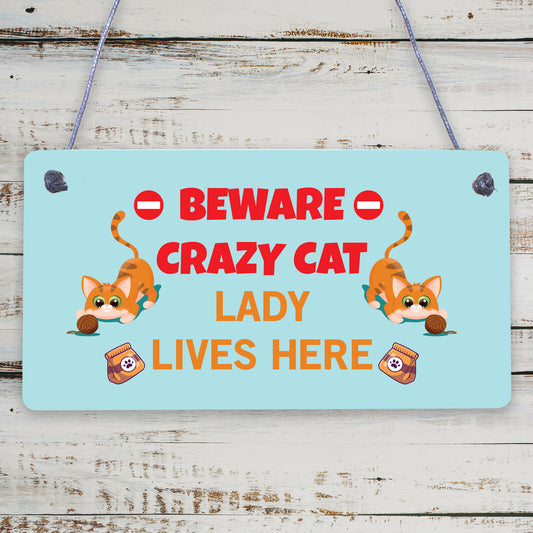 Alot Of Cats Sign Home Funny Crazy Cat Lady Sign Cat Lover Gift Hanging Sign