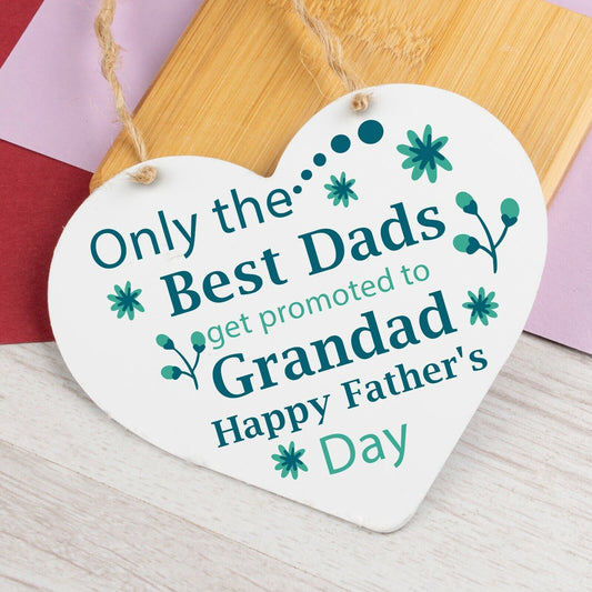 Grandad Birthday Gifts Fathers Day Gift From Granchildren Wooden Heart Thank You