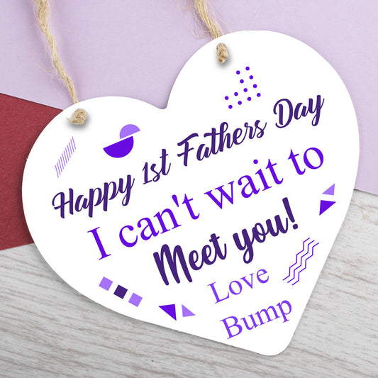 Caring Father Dad Fathers Day Wooden Heart Sign Birthday Gift For Him Daughter