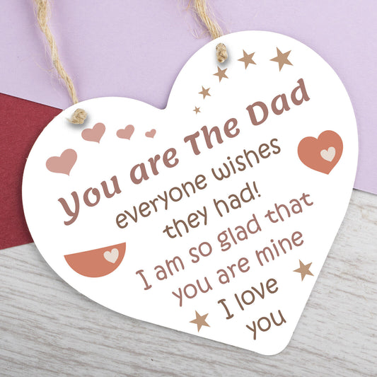I Love You Dad Gift Engraved Heart Sign For Birthday Fathers Day Plaque Gift