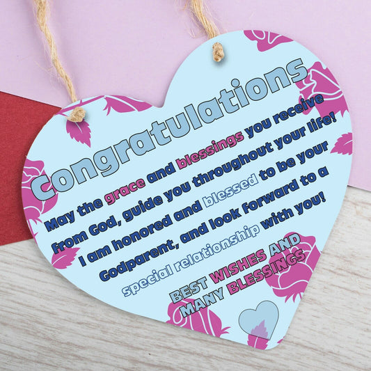 Congratulations Gifts Heart Hanging Sign Godmother Gift New Born Gifts
