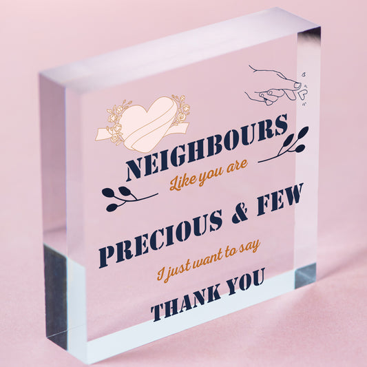 Neighbour Friendship Gift Handmade Wooden Heart Plaque Sign Thank You Gifts Free-Standing Block