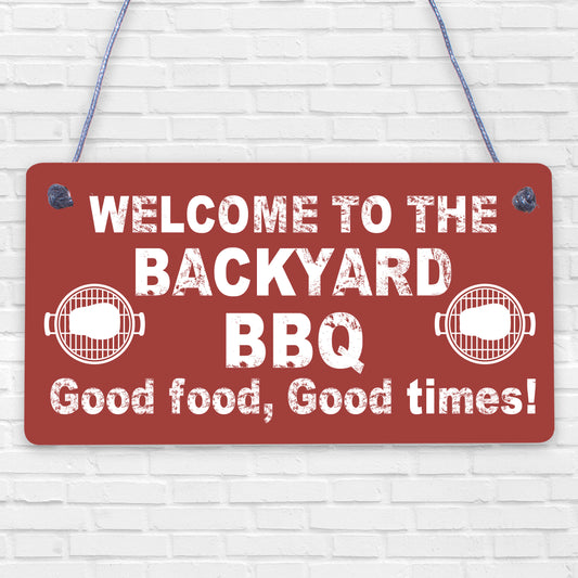 Backyard BBQ Sign Funny Garden Shed Man Cave Sign Gift For Men New Home Gift