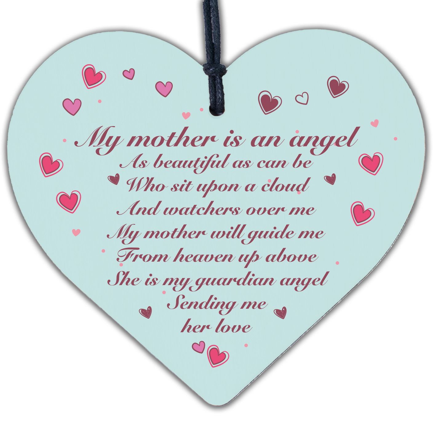 Mum Guardian Angel Wood Love Heart Sign Memorial Mothers Day Gift Grave Plaque