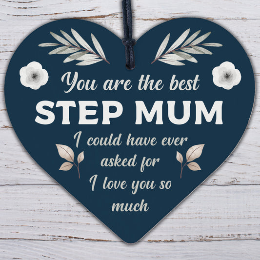 Handmade Best Stepmum Wood Hanging Plaque Gifts For Mum Mummy Birthday Gifts