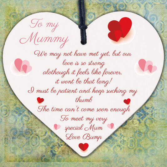 Mummy To Be Gifts From Bump Wooden Heart New Baby Gift Mothers Day Gift
