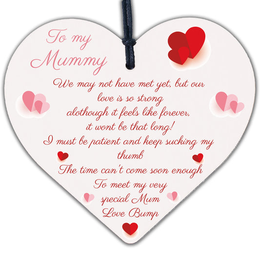 Mummy To Be Gifts From Bump Wooden Heart New Baby Gift Mothers Day Gift