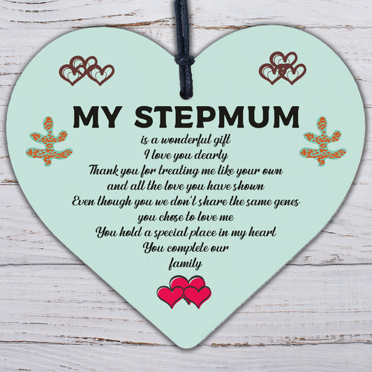 Handmade Best Stepmum Novelty Plaque Gifts For Mum Thank You Birthday Gifts