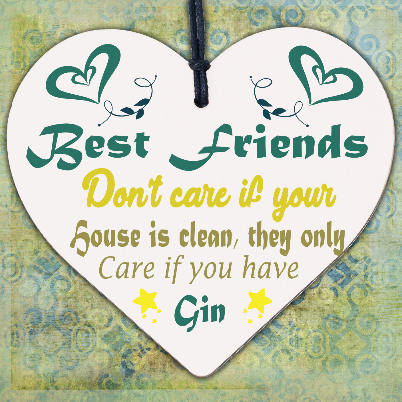 Handmade Gin Signs And Plaques Gift For Gin Lovers Funny Friendship Wooden Heart