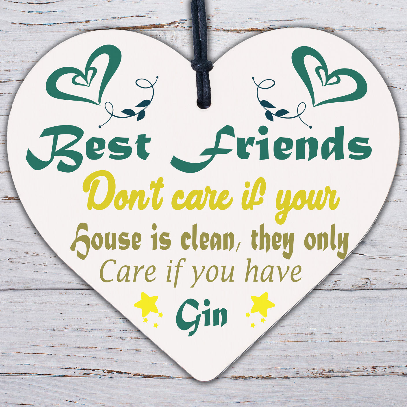 Handmade Gin Signs And Plaques Gift For Gin Lovers Funny Friendship Wooden Heart