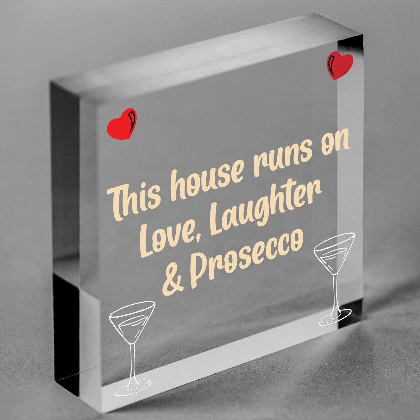 Fun Laughter Prosecco Kitchen Plaque Alcohol Home Bar Sign Friend Gift For Women