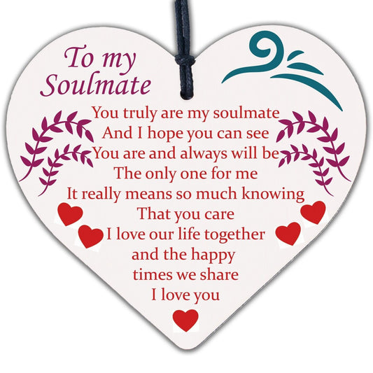 Soulmate Gift For Her Heart Anniversary Valentines Gift For Boyfriend Girlfriend