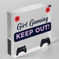 Pink Gaming Sign Girls Bedroom Sign KEEP OUT Gamer Gift