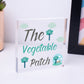 The Vegetable Patch Hanging Sign Garden Sign Summer House Plaque Shed Sign