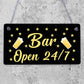 Bar Sign Pub Club Home Bar Open Display Hanging Plaque Kitchen Friendship Gift