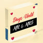 Wedding Countdown Days Until Mr & Mrs Wooden Plaque Chalkboard Engagement Gift