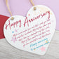 Wedding Anniversary Gift Heart Hanging Sign Happy Anniversary Gift Plaque