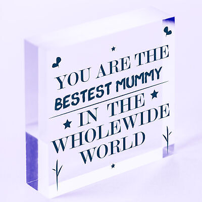 Bestest Mummy In The World Wooden Hanging Plaque Love Sign Mothers Day Gift