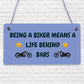 Novelty Biker Gifts For Men Hanging Motorcycle Motorbike Man Cave Garage Plaque