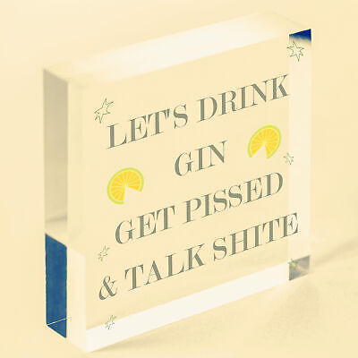 Novelty Gift For Gin Lovers Gin Sign Alcohol Man Cave Plaque Home Bar Pub Sign