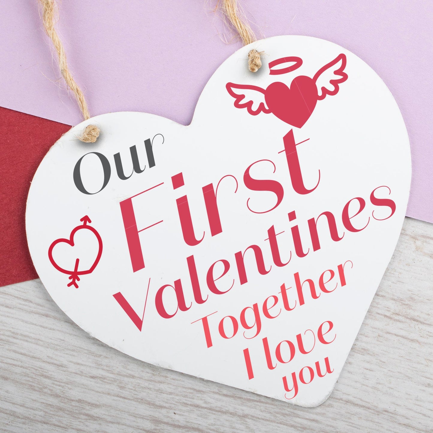 First Valentines Day Hanging Sign Anniversary Gift For Him Boyfriend Gifts