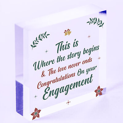 Congratulations On Your Engagement Mr & Mrs Wedding Gift Wooden Heart Plaque