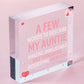 Auntie Gifts Auntie Birthday Card Gift Wood Heart Plaque Mothers Day Sister Gift