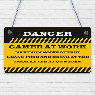 Funny Gaming Warning Sign Novelty Gaming Gifts For Boys Gamer Birthday Present