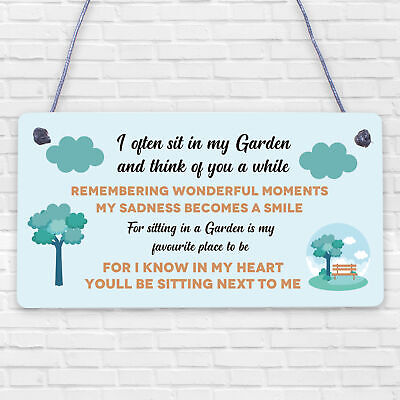 Garden Memorial Sign Hanging Outdoor Sign Wall Door Plaque Summerhouse Sign