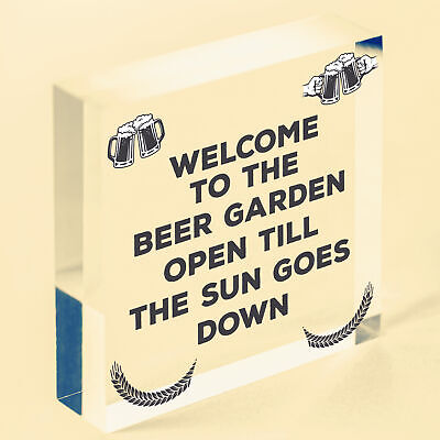 Beer Garden Sign Funny Home Bar Man Cave Garden Plaque Beer Gift For Men