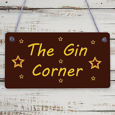 Gin Corner Gin Signs And Plaques Bar Pub Man Cave Accessories Noveltly Gin Gifts