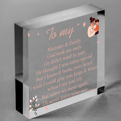 Baby Memorial Gifts Card Wooden Heart Lost Baby Memorial Daughter Son Plaques