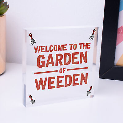 Garden Of Weeden Funny Gardening Shed Allotment Hanging Plaque Outdoor Home Sign