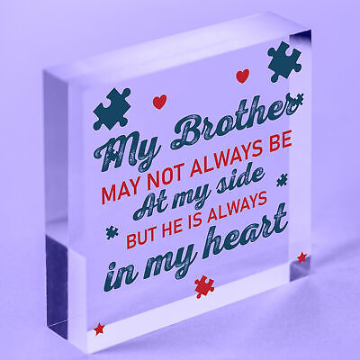 Special Gift For Brother Wood Heart Birthday Christmas Gift For Him Keepsake