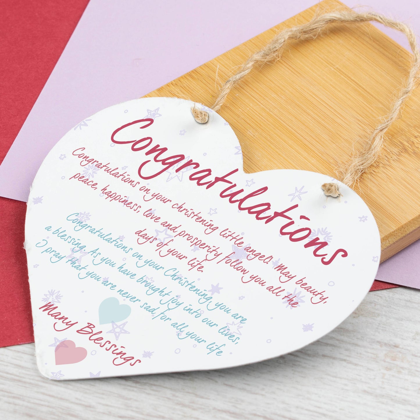 Christening Gifts Heart Hanging Sign Godparent Gift Congratulations