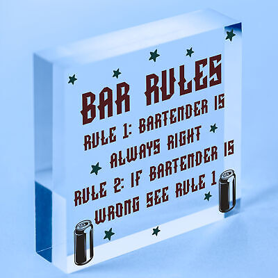 Always Right Bartender FUNNY Pub Landlord Alcohol Beer Gift Plaque Man Cave Sign