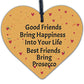 Best Friends Bring Prosecco Wooden Hanging Heart Plaque Novelty Alcohol Sign New