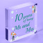 10 Year Anniversary Gift Wooden Heart Sign Mr And Mrs 10th Anniversary Plaque