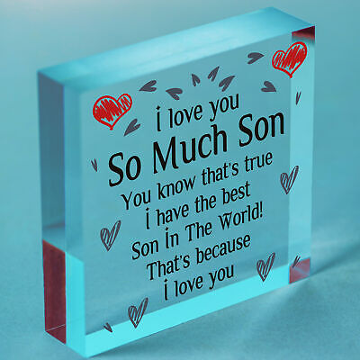 Son Card Birthday Christmas Wooden Heart Son Gifts From Mum Dad Keepsake Gift