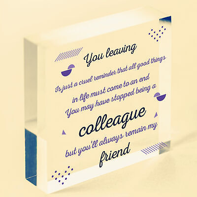 Colleague Gift Friendship Friend Wood Heart Plaque Leaving Office Gift Thank You