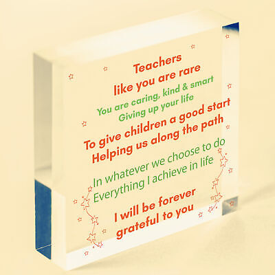 Thank You Gift Teacher Gifts Wooden Heart Leaving Nursery School Present Plaque