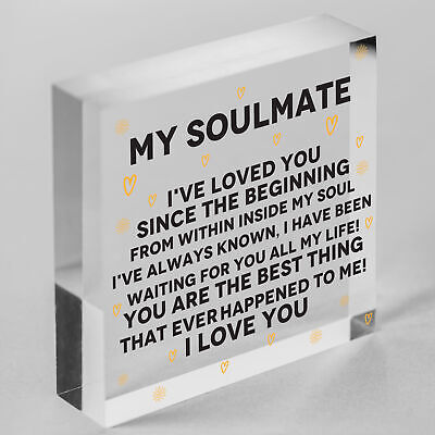 Soulmate Gifts For Him Her Plaque Anniversary Gift Wife Husband Boy Girl Friend