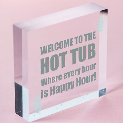 Novelty Hot Tub Sign Hanging Garden Sign Alcohol Sign Gift For Family New Home
