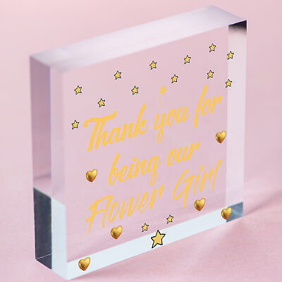 Thank You For Being Our Flower Girl Gift Engraved Heart Wedding Gift Keepsake